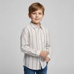 CONIGLIO - Camisa para Niño de Rayas de Algodón