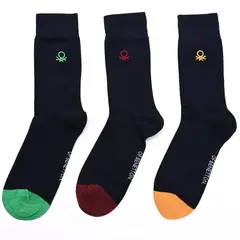 BENETTON - Medias Hombre Medio Pack de 3
