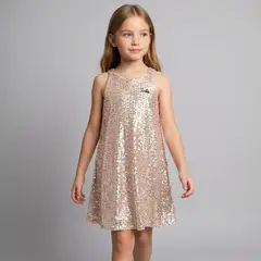 BARBIE - Vestido para Niña con Lentejuelas