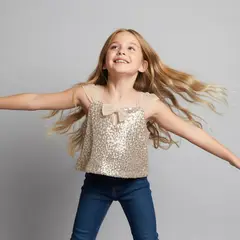 BARBIE - Top para Niña Lentejuelas