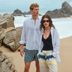 LA MARTINA - Camisa Mujer de Lino Manga larga