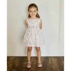 MARTIN ARANDA - Vestido para Bebé niña con Flores Print Manga corta