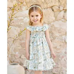 MARTIN ARANDA - Vestido para Bebé niña con Estampado Print Manga corta de Algodón