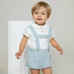 MARTIN ARANDA - Sets Camisa manga corta + Pantalón corto bombacho con tirantes para Bebé niño en Lino