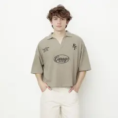 BEARCLIFF - Camiseta polo Hombre con Estampado de Algodón