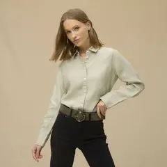 LA MARTINA - Camisa Mujer de Lino Manga larga
