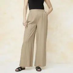 SOUTHLAND - Pantalón Wide leg Mujer Tiro medio Liso