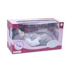 KIDS N PLAY - Muñeca bebé con accesorios gris