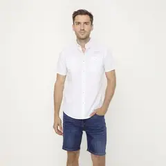 UNIVERSITY CLUB - Camisa Hombre Manga corta Slim fit de Algodón