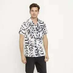 NEWPORT - Camisa Hombre con Estampado Manga corta Slim fit de Algodón