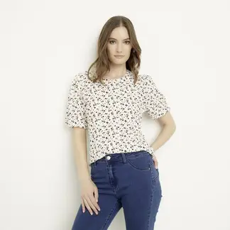 NEWPORT - Blusa Mujer con Estampado Manga corta