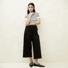 BASEMENT - Pantalón Wide leg Mujer Tiro alto