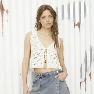 DENIMLAB - Blusa Mujer Tejido Sin mangas de Algodón