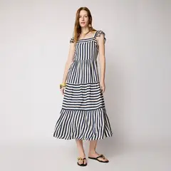 BASEMENT - Vestido Mujer Medio Casual de Rayas