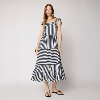 BASEMENT - Vestido Mujer Medio Casual de Rayas