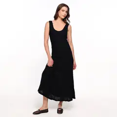 BASEMENT - Vestido Mujer Largo Casual de Algodón