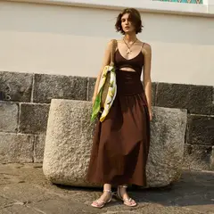 SYBILLA - Vestido Largo Para Mujer Algodón