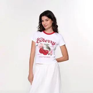 SYBILLA - Camiseta Mujer con Estampado Manga corta