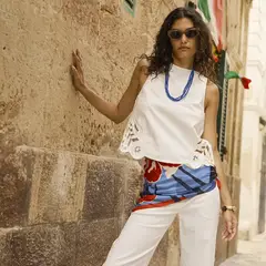 BASEMENT - Blusa Mujer Sin mangas de Algodón