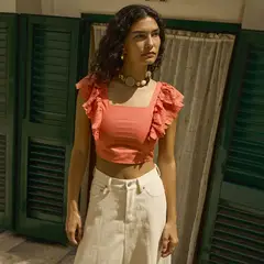 BASEMENT - Blusa Mujer Manga corta de Algodón