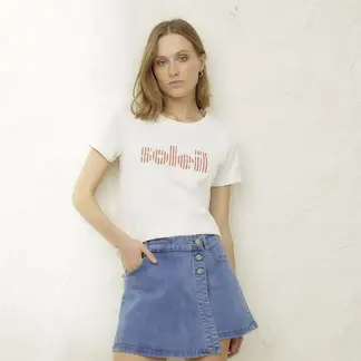 BASEMENT - Camisa Mujer con Estampado Manga corta