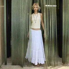 SYBILLA - Falda Maxi Mujer de Algodón