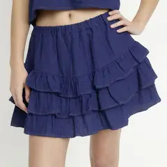 SYBILLA - Falda Mini Mujer con Boleros de Algodón