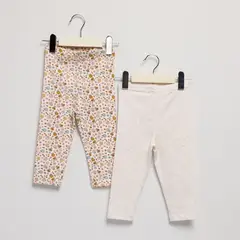 YAMP - Legging para Bebé niña Pack de 2 unidades de Algodón