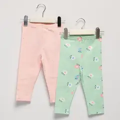YAMP - Legging para Bebé niña Pack de 2 unidades de Algodón