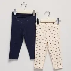 YAMP - Legging para Bebé niña Pack de 2 unidades de Algodón