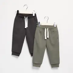 YAMP - Jogger Cintura elásticada para Bebé niño Pack de 2 unidades Liso de Algodón