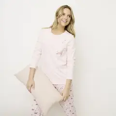 SYBILLA - Camiseta de pijama para Mujer Manga larga