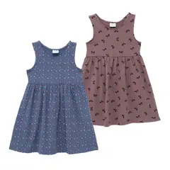YAMP - Vestido para Niña Pack de 2 unidades de Algodón