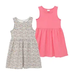 YAMP - Vestido para Niña Pack de 2 unidades de Algodón