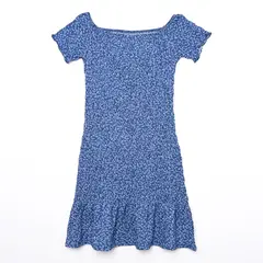 ELV - Vestido para Niña Textura Manga corta de Algodón