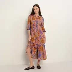 UNIVERSITY CLUB - Vestido camisero Mujer Medio Casual con Estampado