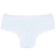 SYBILLA - Panti Clásico Con Encaje de Algodón para Mujer