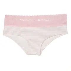 SYBILLA - Panti Clásicos Con Encaje de Algodón para Mujer