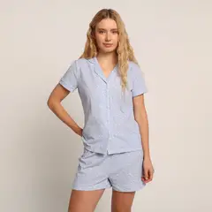 SYBILLA - Pijama completa con short para Mujer Manga corta de Algodón