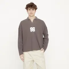 BEARCLIFF - Camiseta polo Hombre Manga larga Algodón