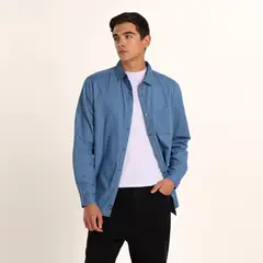 BEARCLIFF - Camisa Hombre Manga larga de Algodón