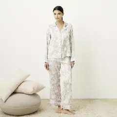 BLU - Pijama completa con pantalón para Mujer Manga larga