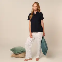 SOUTHLAND - Pijama completa con pantalón para Mujer Manga larga de Algodón