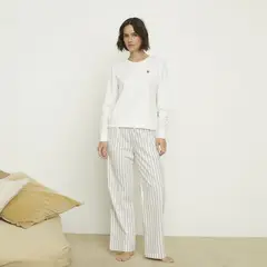 BENETTON - Pijama completa con pantalón para Mujer Manga larga de Algodón