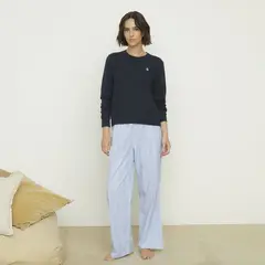 BENETTON - Pijama completa con pantalón para Mujer Manga larga de Algodón