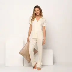 SYBILLA - Pijama completa con pantalón para Mujer Manga corta de Rayas