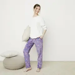 BLU - Pijama completa con pantalón para Mujer Manga larga