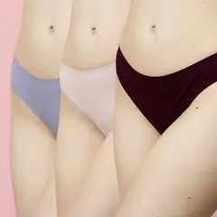 BLU - Tanga Pack de 3 de Algodón para Mujer