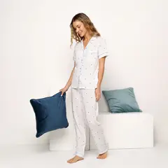 SYBILLA - Pijama completa con short para Mujer Manga corta