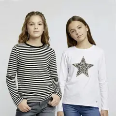ELV - Camiseta para Niña Pack de 2 unidades de Algodón